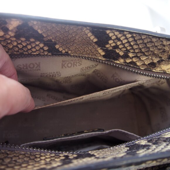 Michael Michael Kors Python Snake Embossed Leather Satchel/Crossbody w/Dustbag - Picture 7 of 16